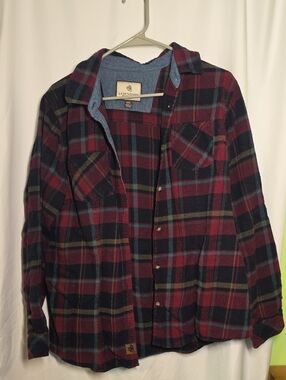 Legendary Whitetails Burgundy, Navy & Green Plaid Flannel Shirt